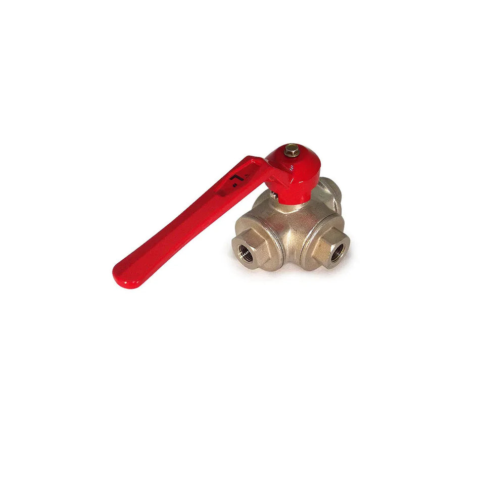 Brass Gas Ball Valve 3 way 1/2" BSP
