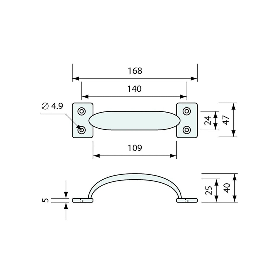 Grab Handle 170mm ZP