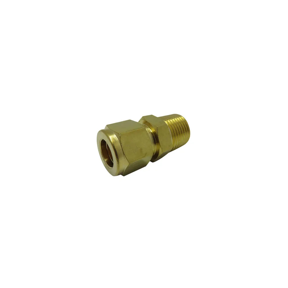 Brass 3/8" Tube to 1/4" BSPT Male Connector
