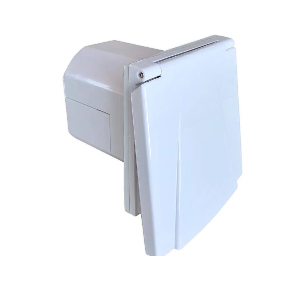 White 240V Flush Fitting Inlet New Flap
