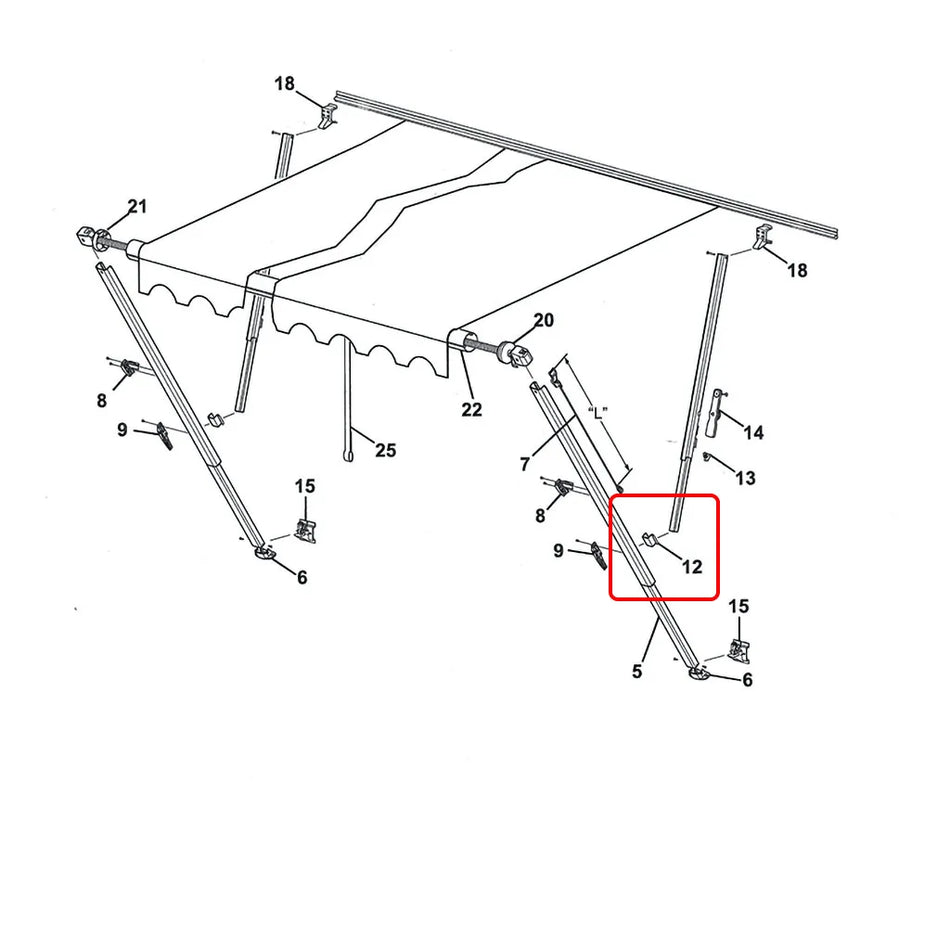 Carefree Awning Brace Slider Assembly