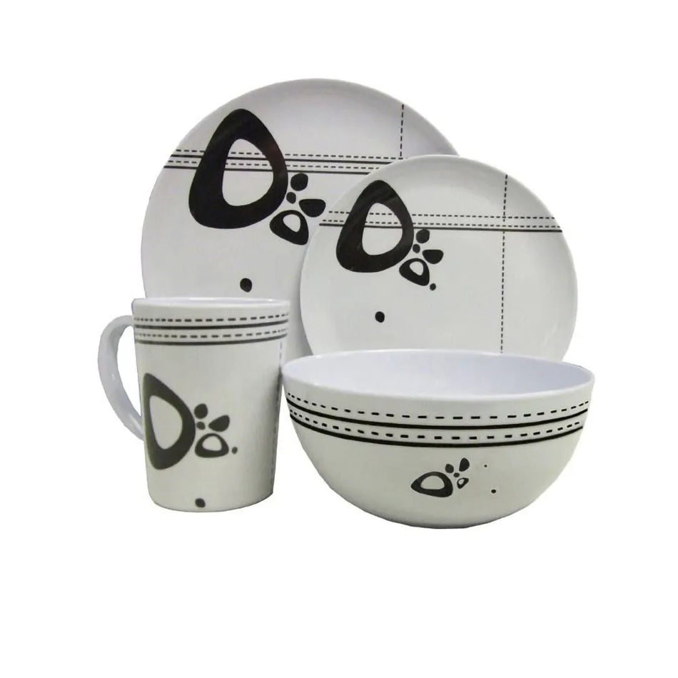 Dinner Set 16pc Melamine - Abstract