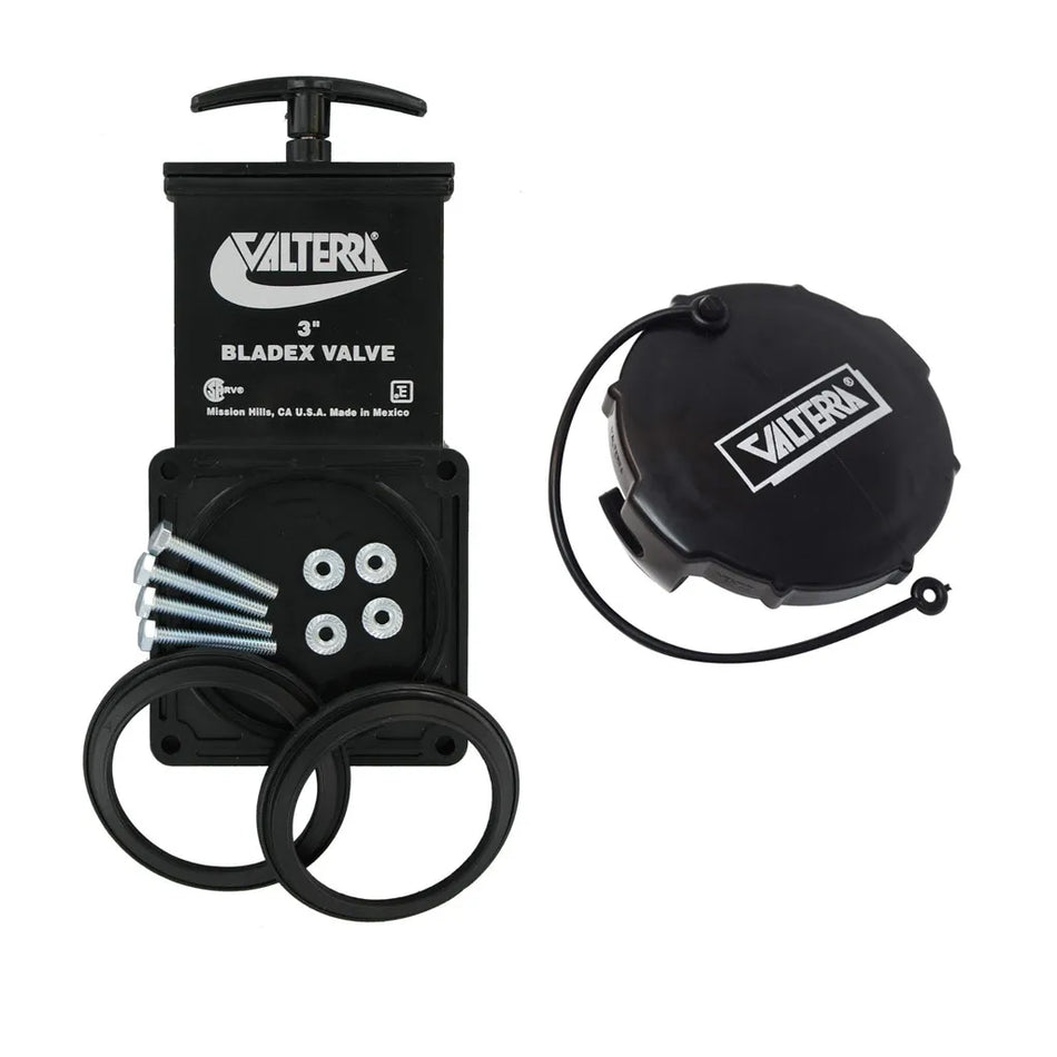 Valterra 3" Dump Valve Complete Kit & Dust Cap