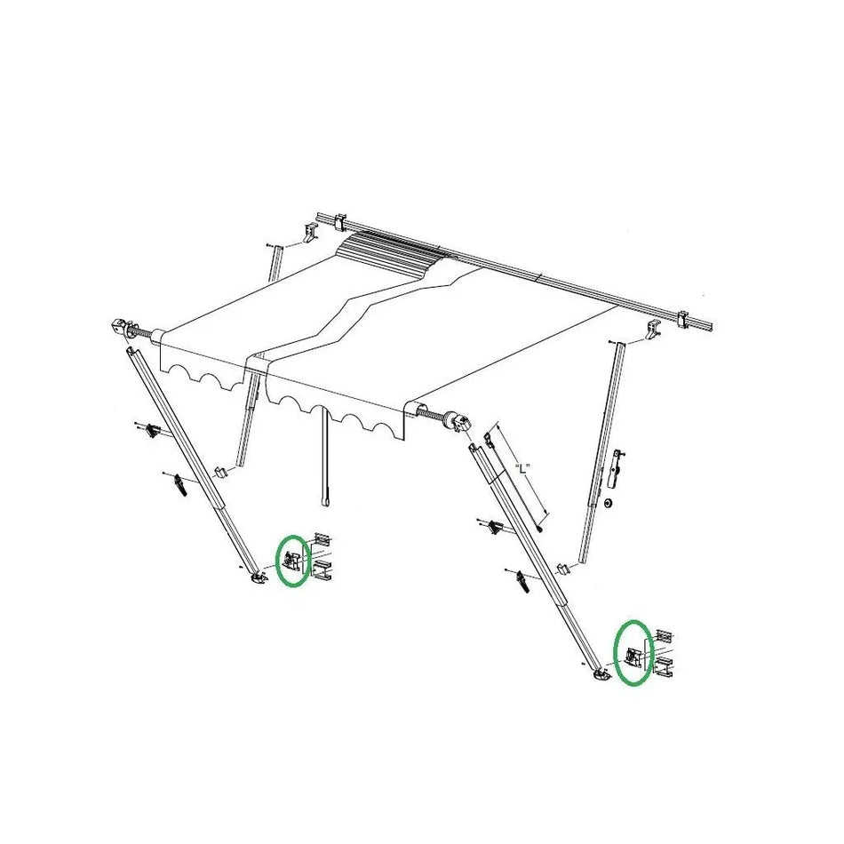Carefree Awning White Bottom Bracket
