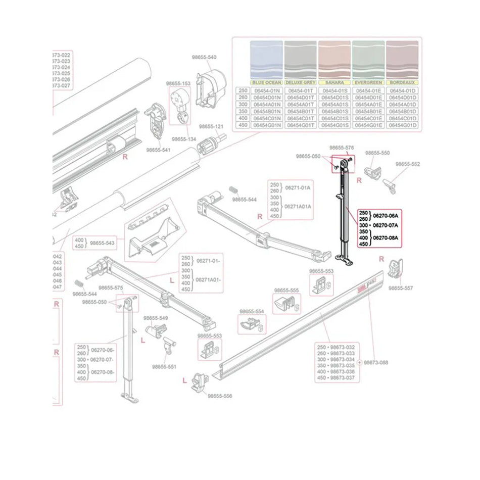 Fiamma Awning F45 s Right Hand Leg 06270-07A
