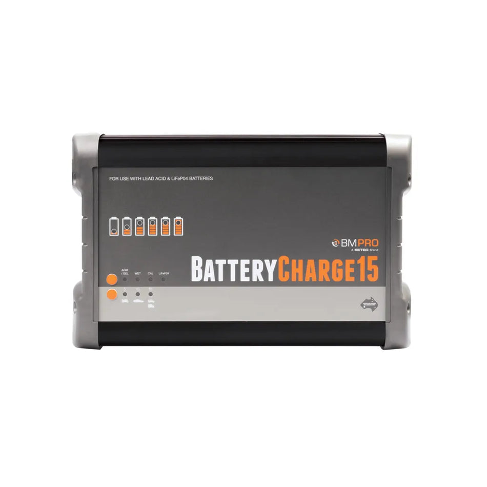 BMPRO Battery Smart Charger 15 Amp 12V AGM/WET - Calcuim - LiFePO4