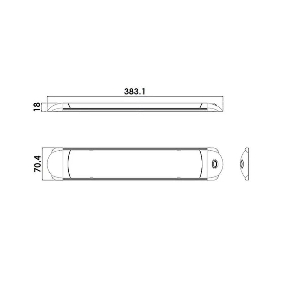 Silver Interior Light - 60 LED Warm White With Switch 12 / 24V DC