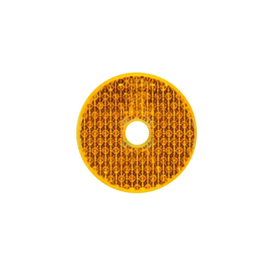 Amber 60mm Round Screw On Side Reflector