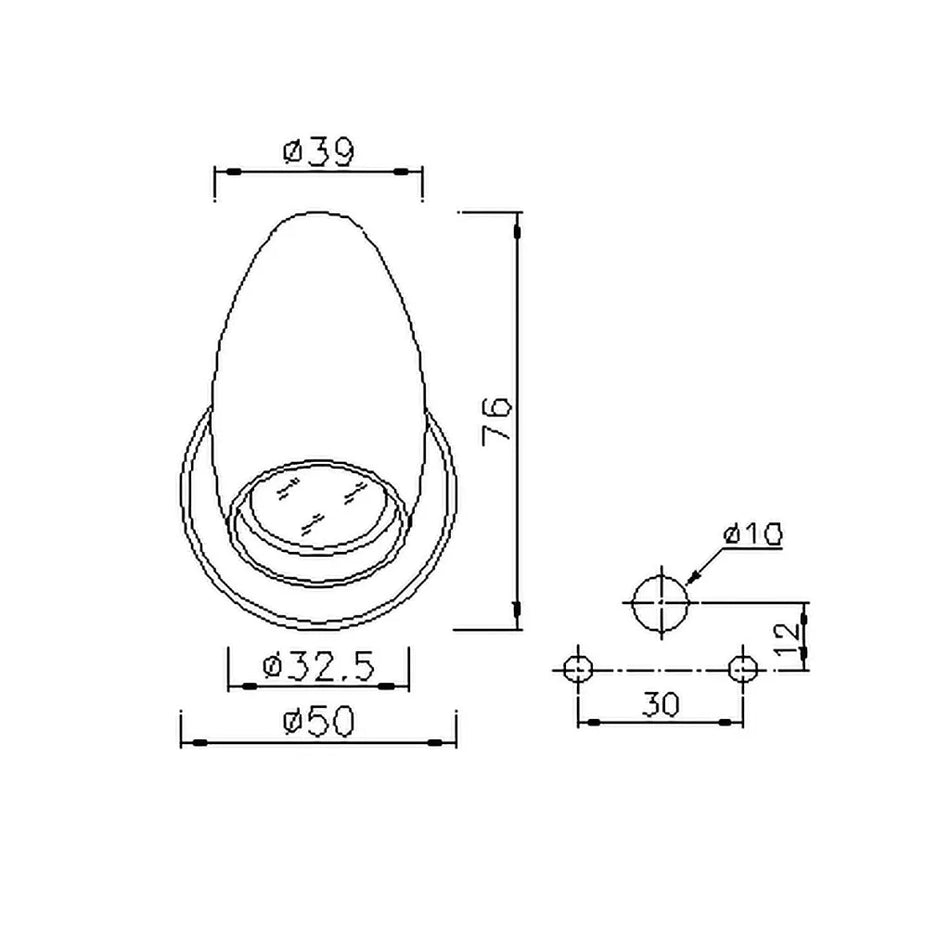 Nouva LED S5 - Luna - Retro LED Reading Light - Chrome