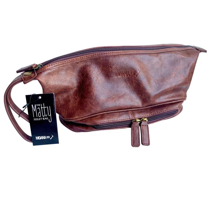 Moana Road The Matty PU Leather Toilet Bag