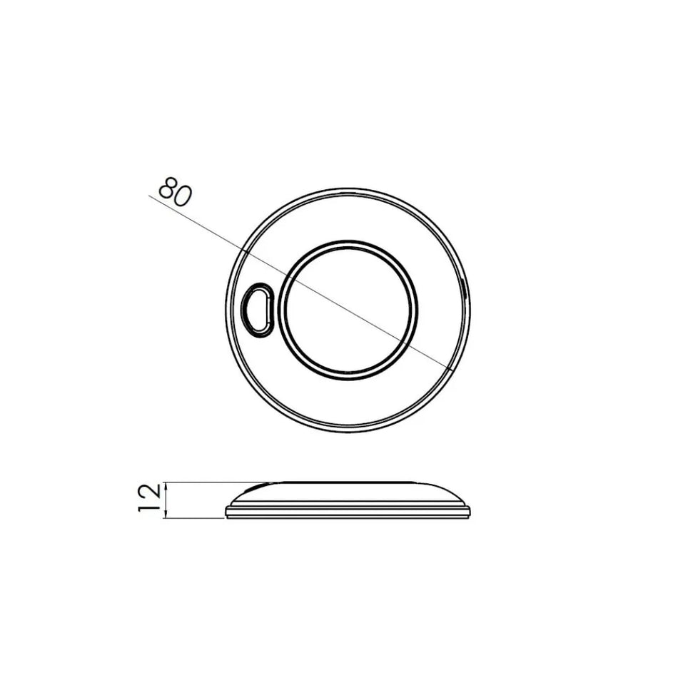 Round Interior Light with Switch Warm White - Matte Black