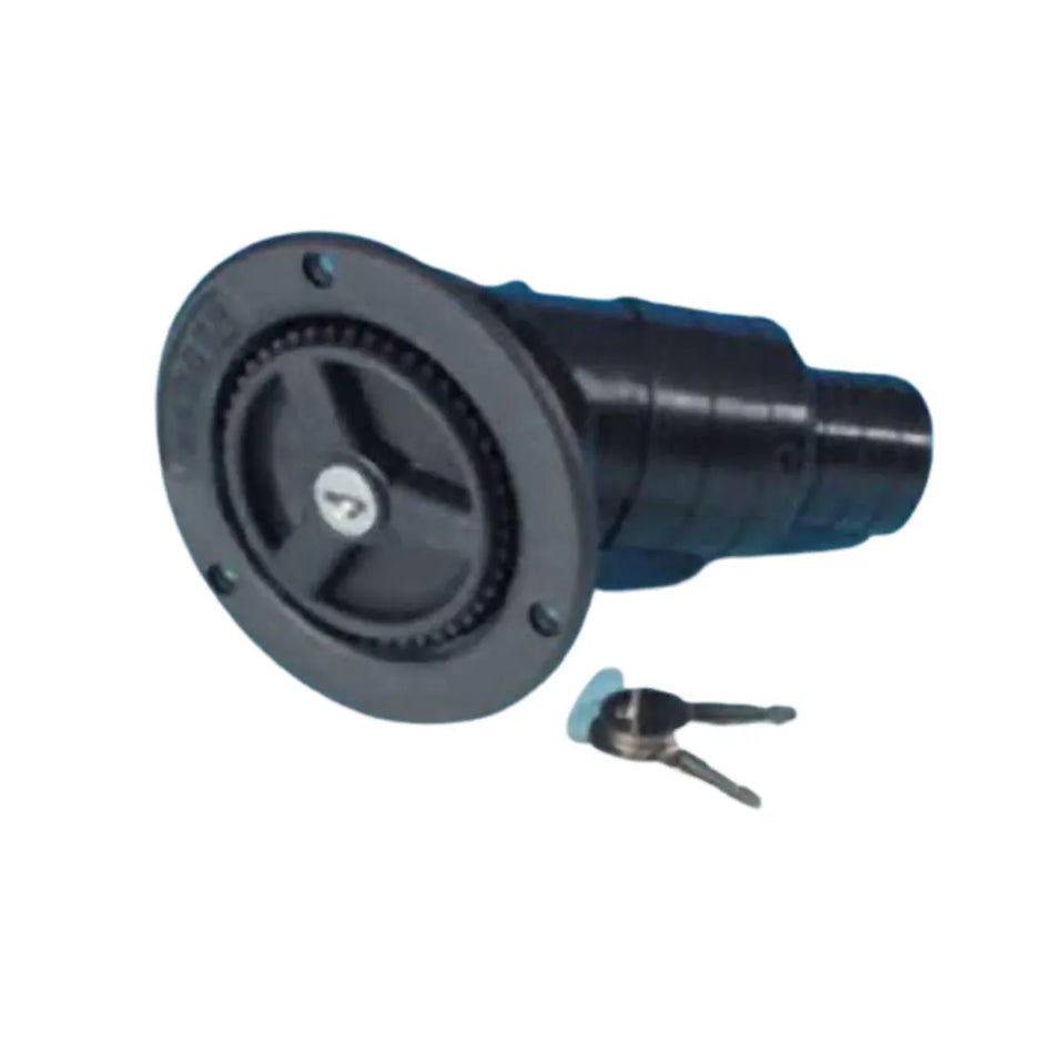 Locking Water Filler With Black Round Cap - 40mm