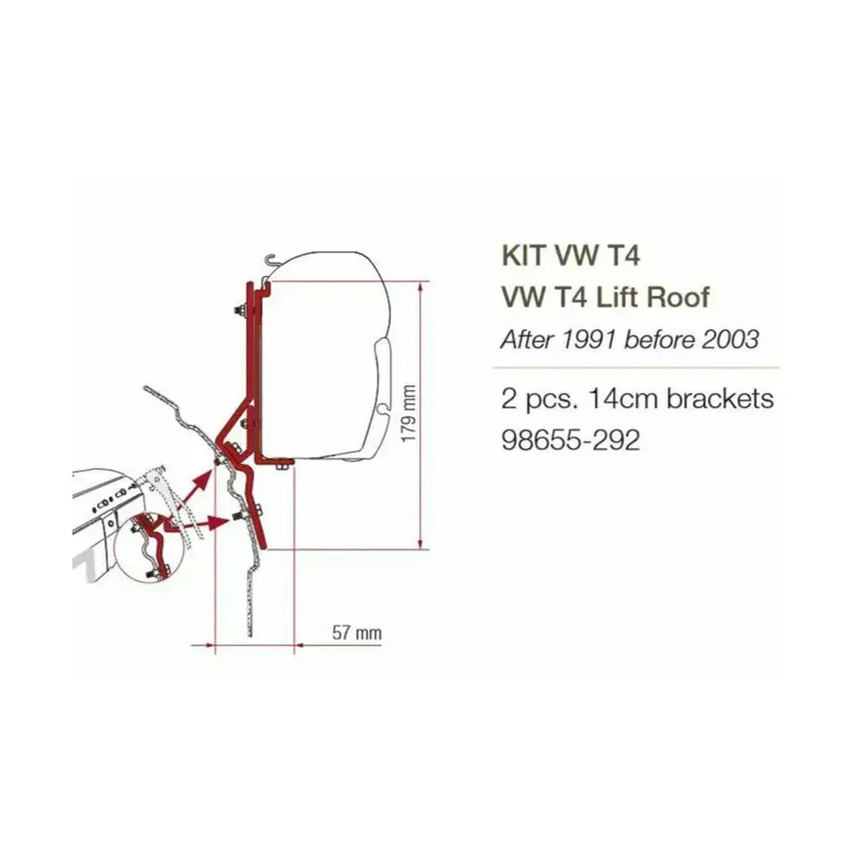 Fiamma Awning VWT4 Brackets F45 98655-292