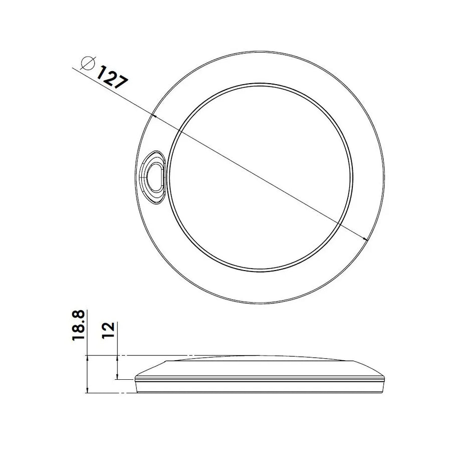 White Auras 130mm LED INT/EXT Light - Cool White