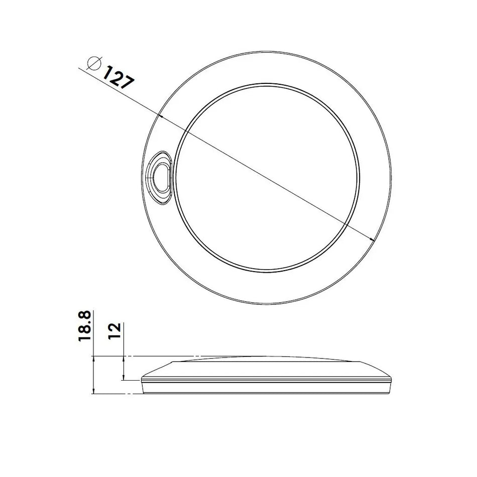 Black Auras 130mm LED Interior / Exterior Light - Warm White