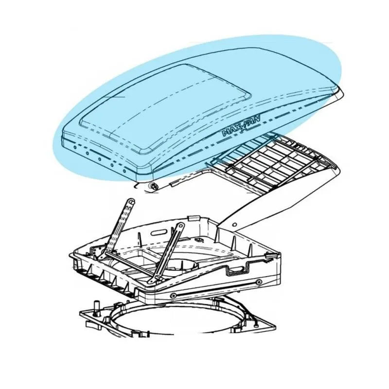 MaxxAir Lid Assembly White - T/S Deluxe Models 05-30510