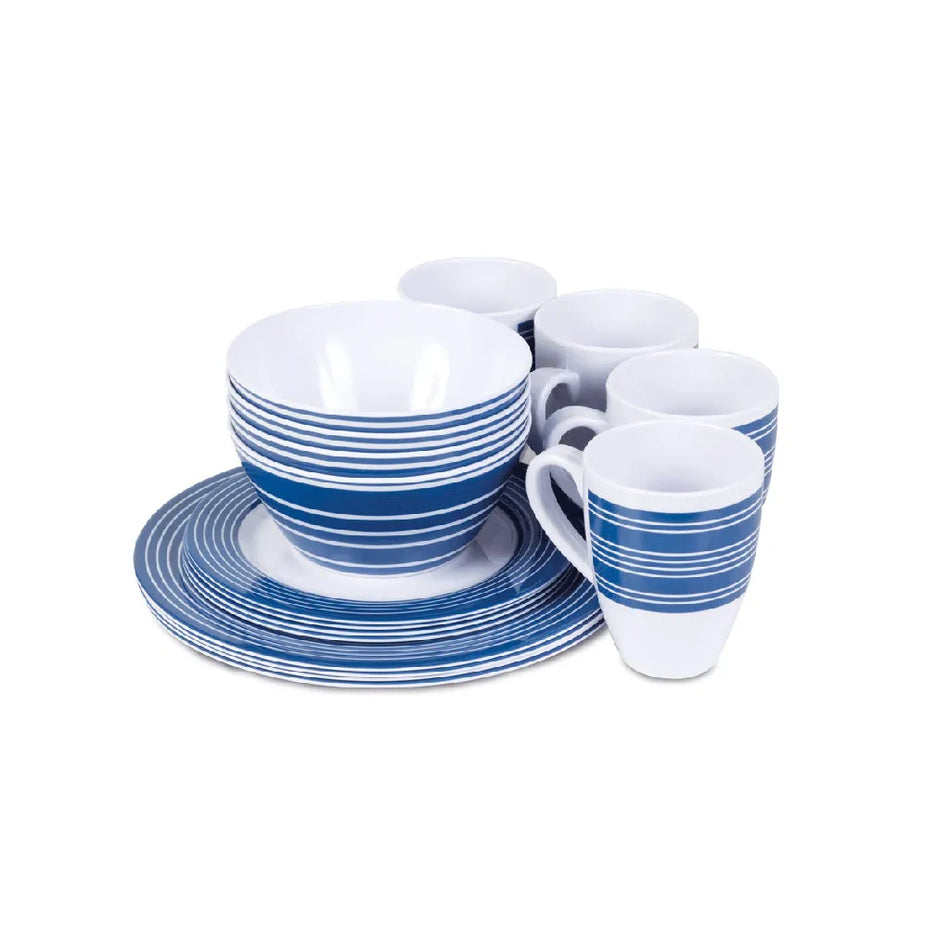 16 Piece Melamine Dinner Set - Nautical