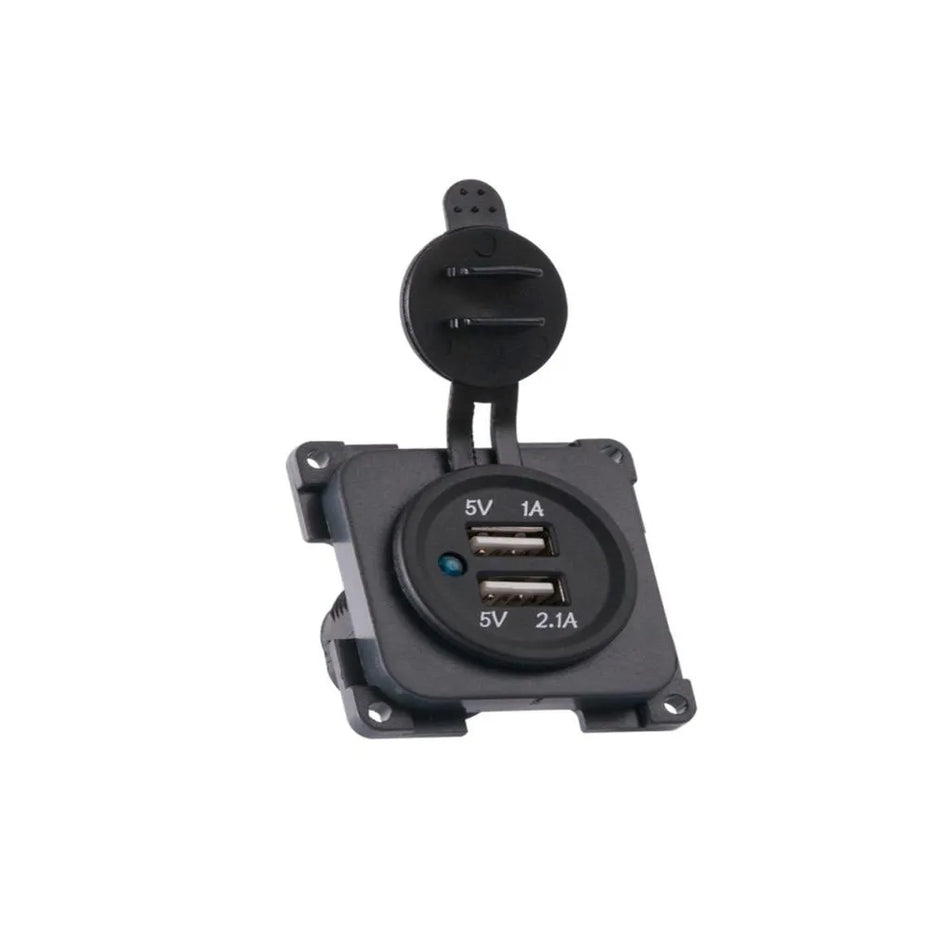 C-Line Twin USB Socket & Mounting Plate - Grey