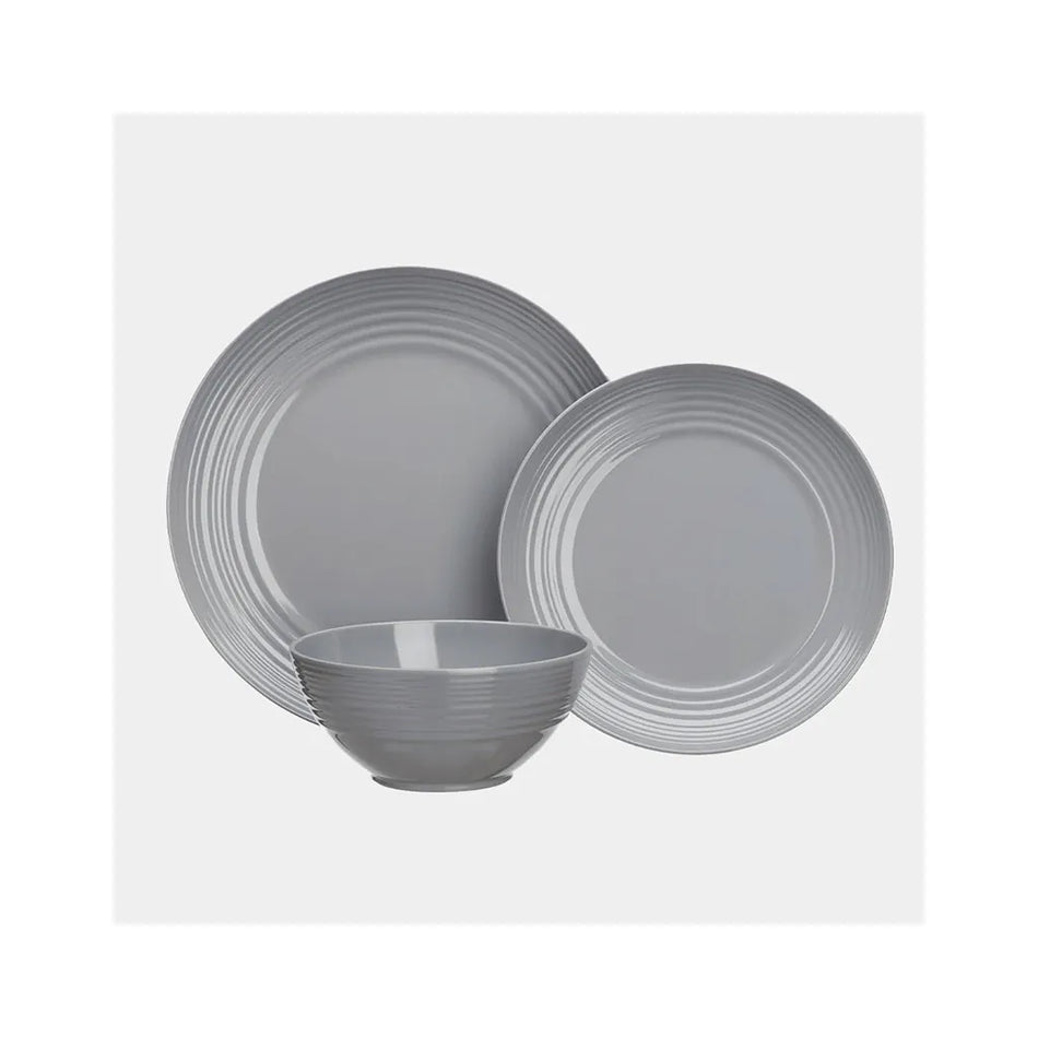 12 Piece Dinner Set Non Slip Cool Grey