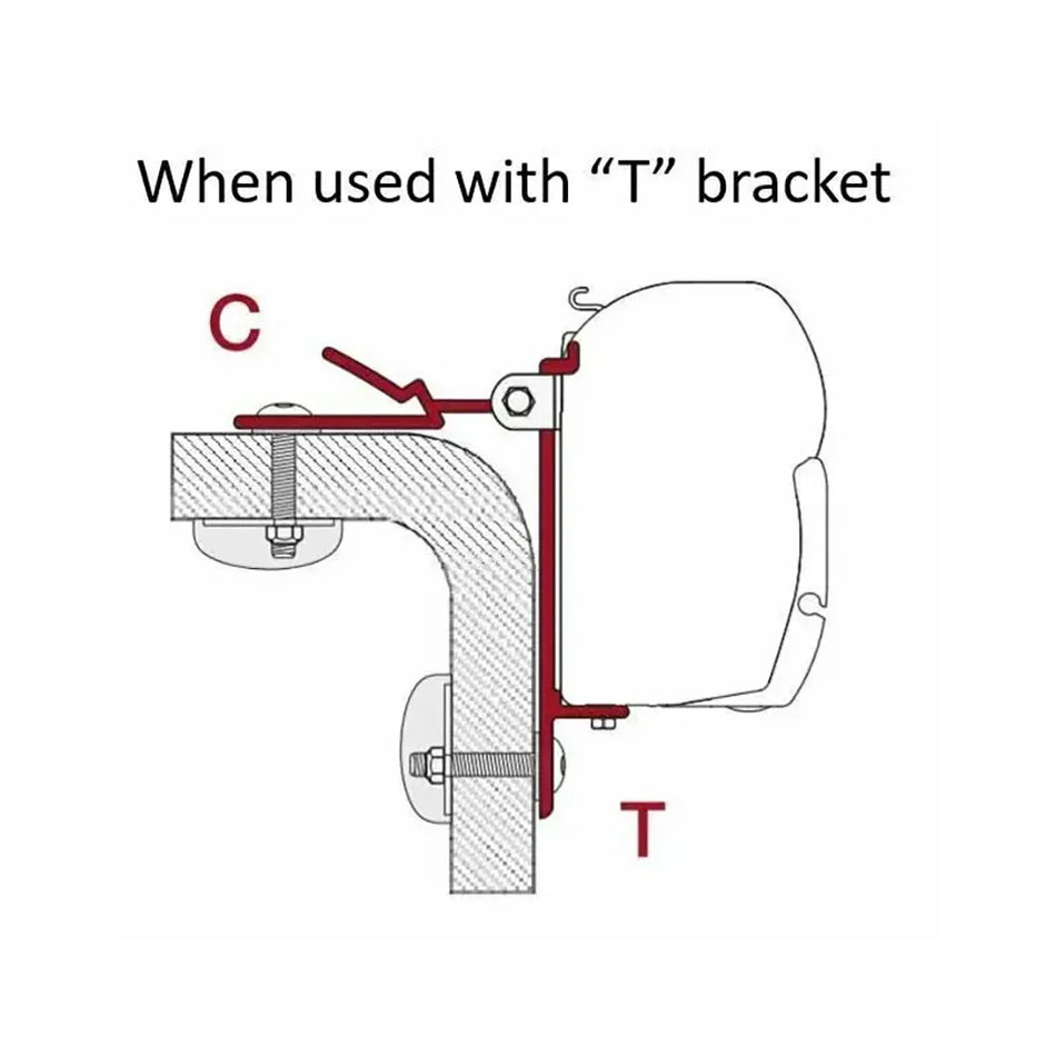 Fiamma Awning Short Roof Install Bracket (C)