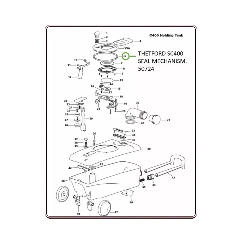 Thetford Seal for Mechanism SC250/260/400/500 - 50724