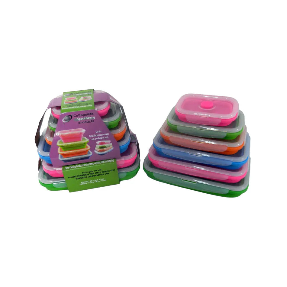 Silicone Rectangle Storage Containers - Set Of 6