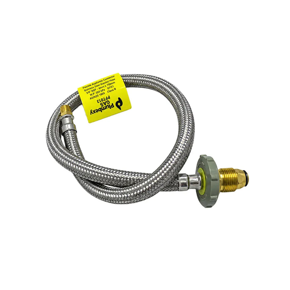 Braided Stainless Pigtail 760mm Inv 1/4BSP